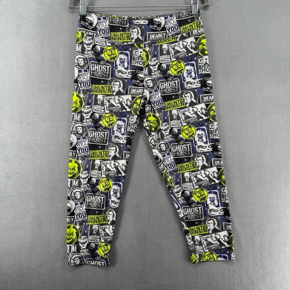 Disney Haunted Mansion Leggings M Black Green Purple Ghosts Halloween Spooky - Picture 1 of 6